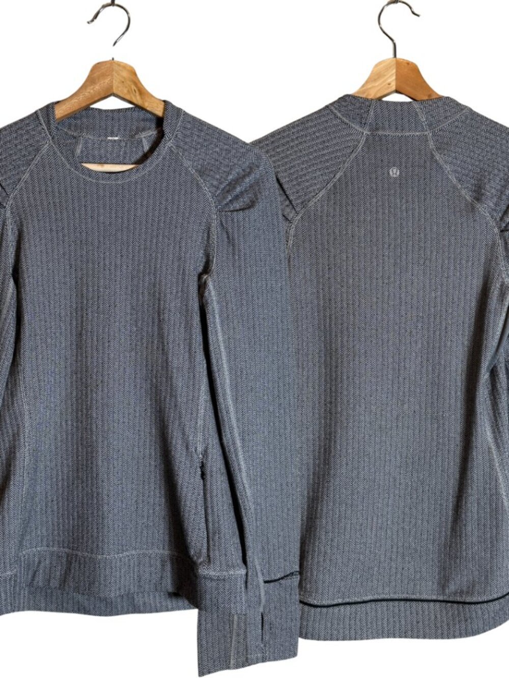 Lululemon Think Fast Long Sleeve Top Womens 6 Heathered Herringbone Workout Rulu - Picture 4 of 15